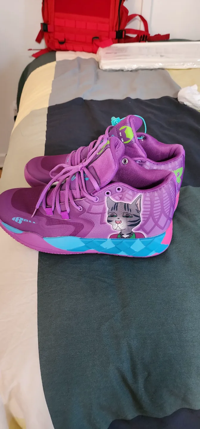 JOEFEL Men's Purple Basketball Shoes Size 10 thumbnail