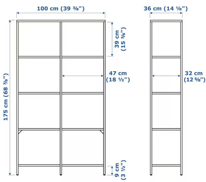 Black Metal and Glass Bookcase - Tall Storage Unit - Ikea - Free image indicator(2)