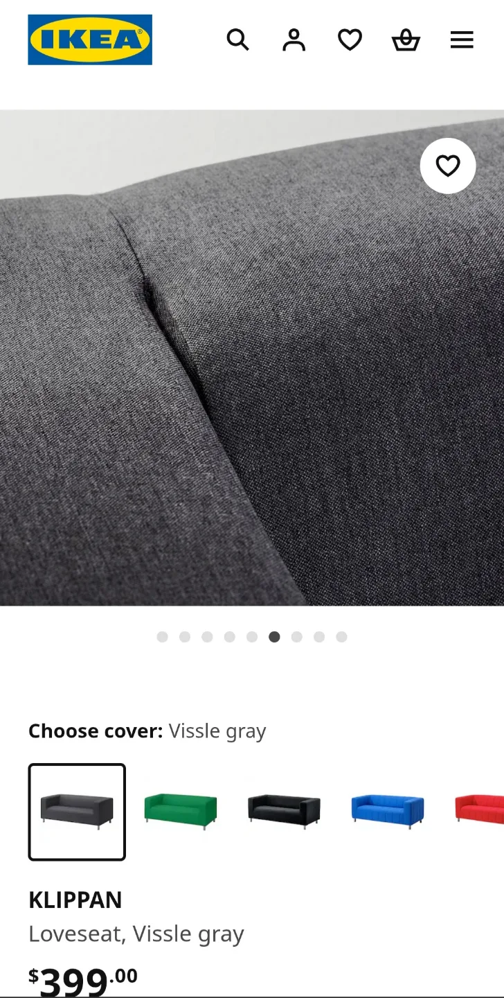 IKEA KLIPPAN Loveseat - Vissle Gray image indicator(7)