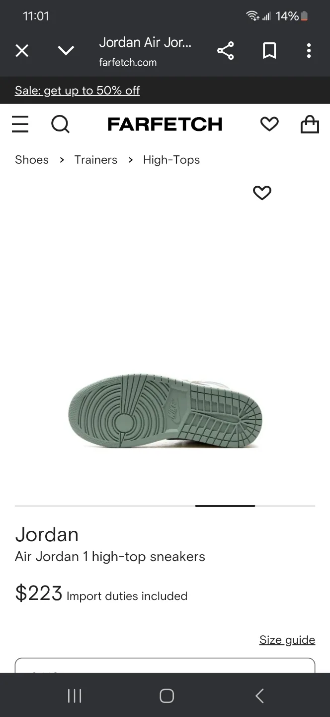 Air Jordan 1 High-Top Sneakers - Pale Ivory/Seafoam image indicator(5)