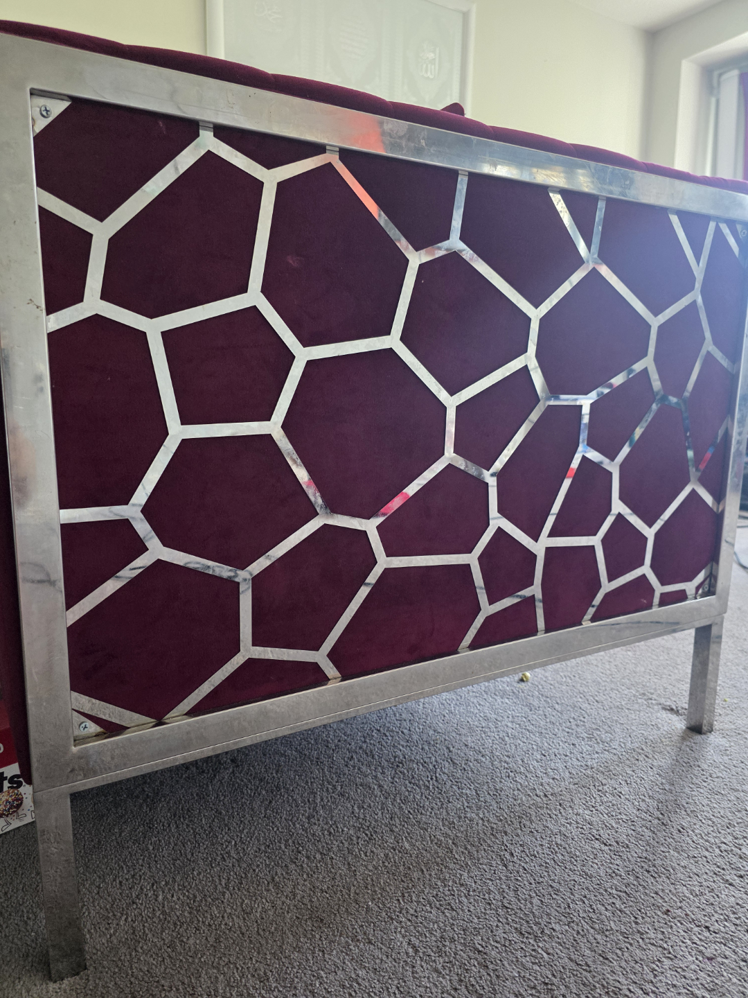 Velvet Sofa with Metal Accents - photo 3