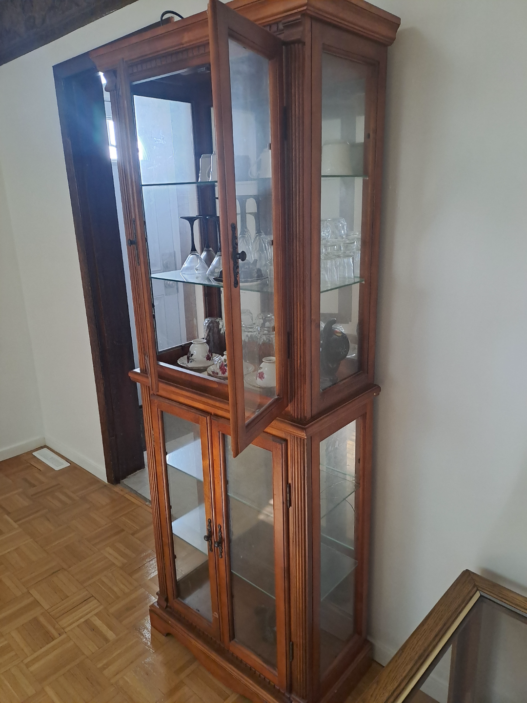 Wooden Curio Cabinet with Glass Doors - photo 4