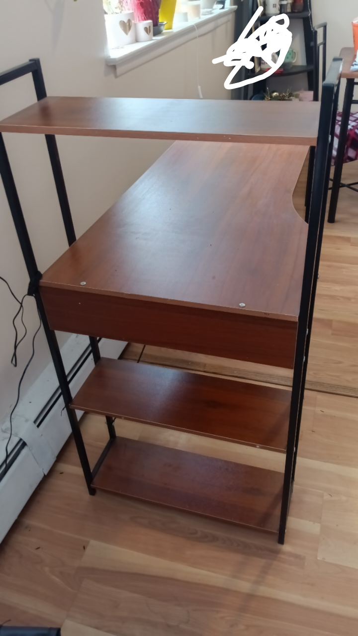 Computer Desk with Bookshelf - photo 2