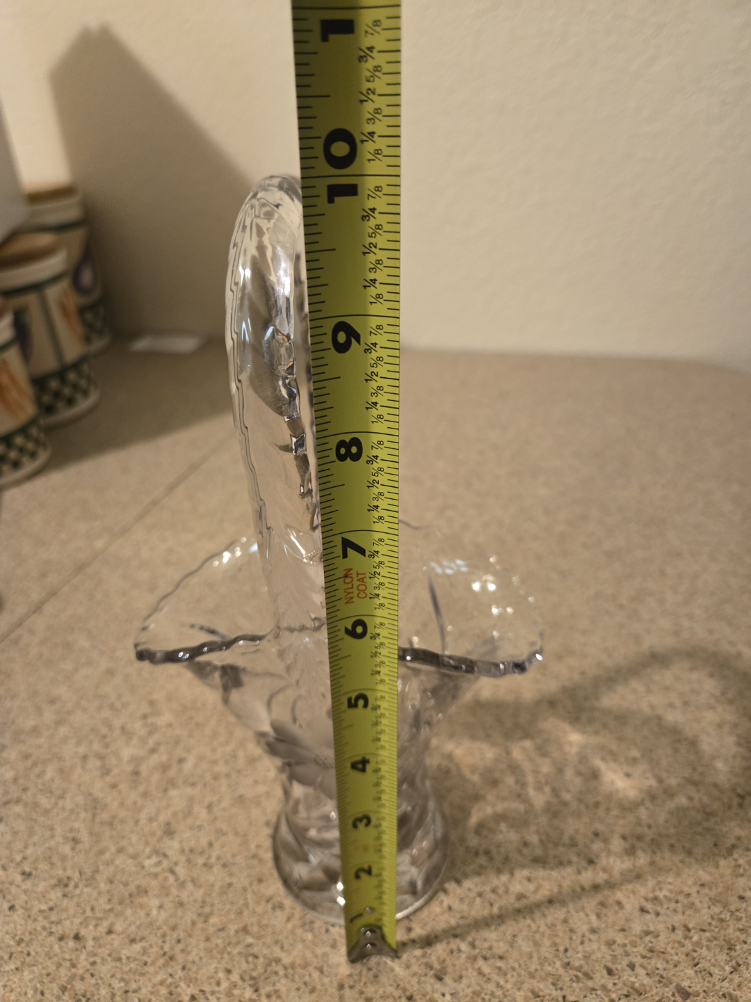Vintage Etched Glass Basket - photo 3