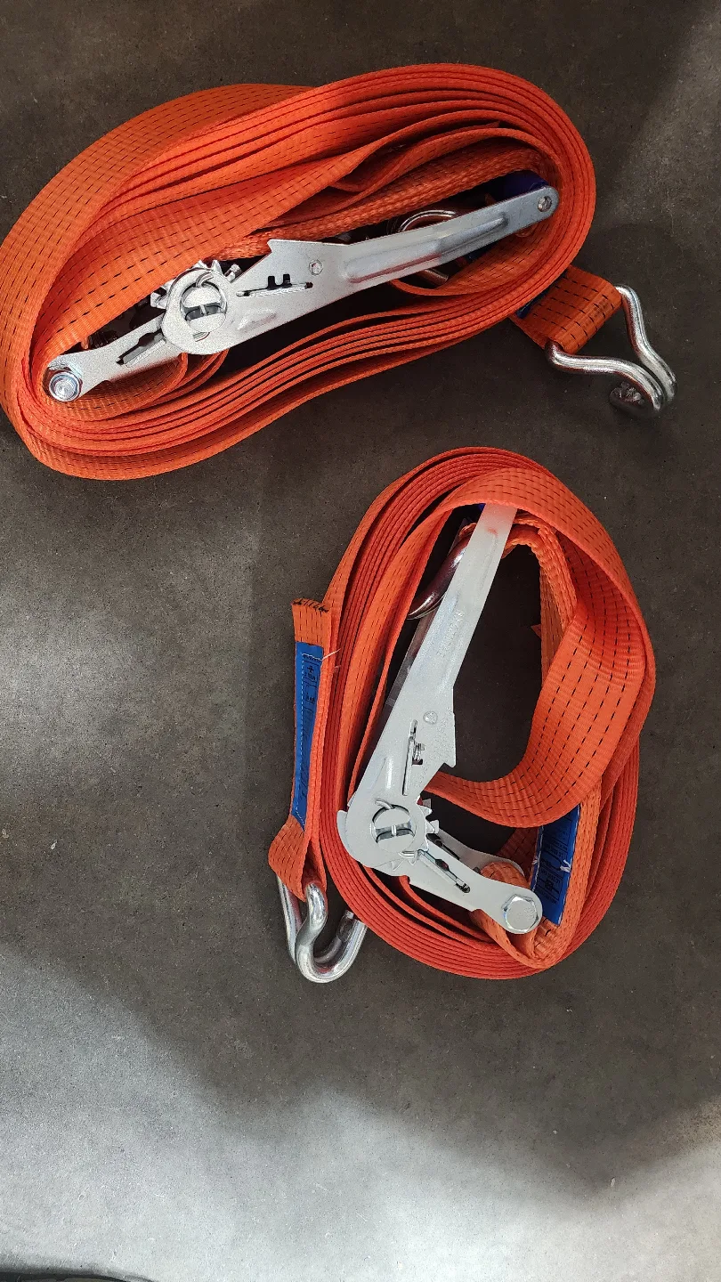 2x Orange Ratchet Straps 7.5m thumbnail