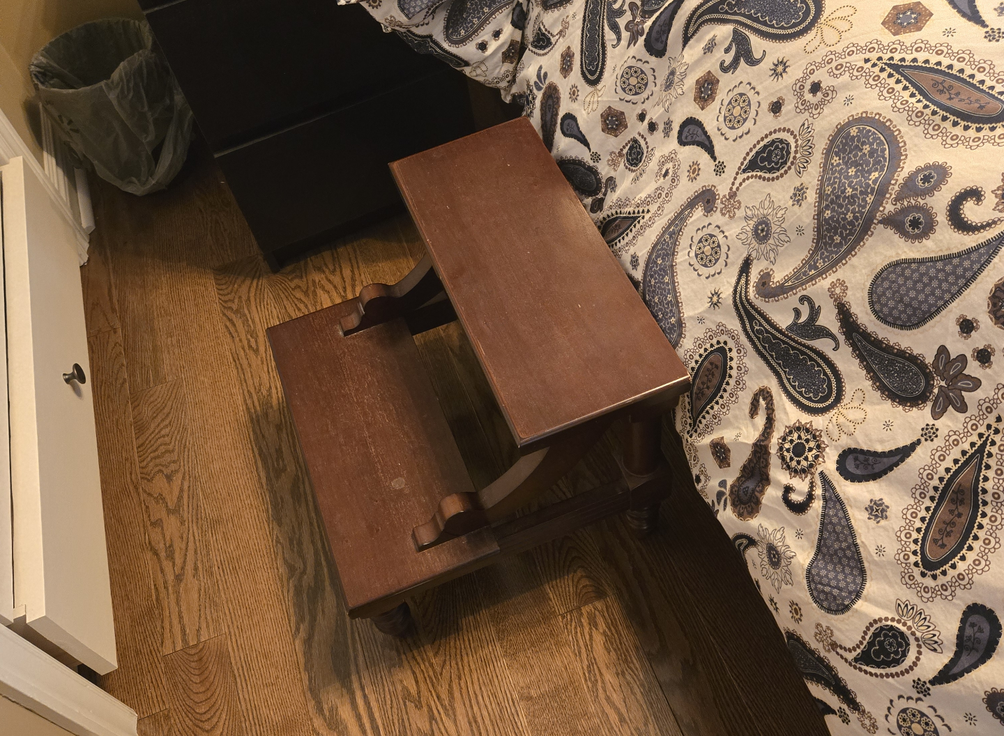 Wooden Two-step Bed Stool