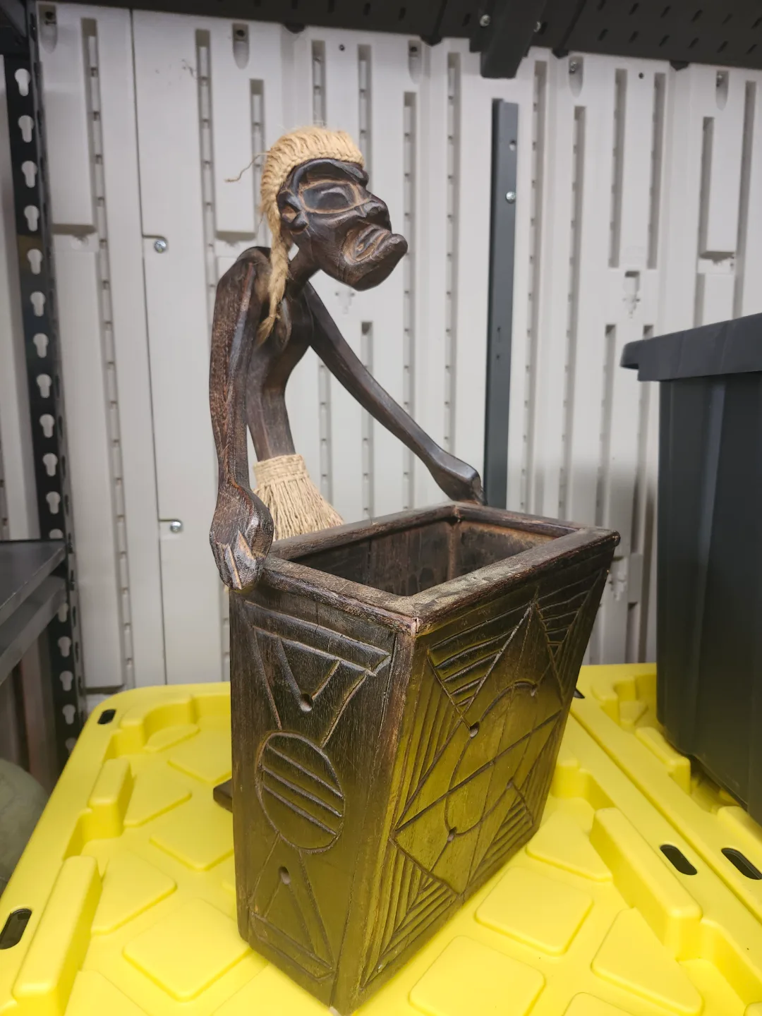 Hand-carved Wooden Figurine with Box thumbnail