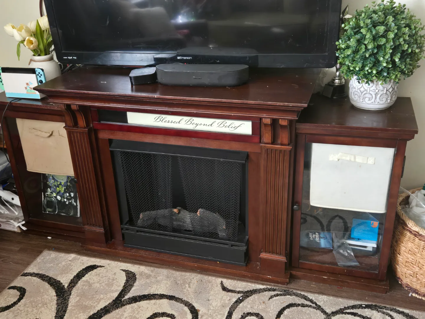 Entertainment Center with Electric Fireplace thumbnail