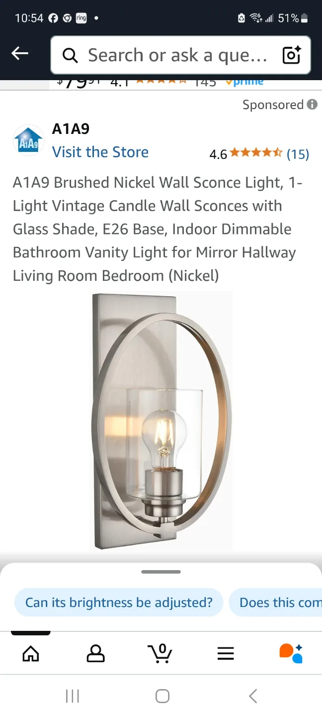 Brushed Nickel Wall Sconce Light, for Multi Locations image indicator(2)