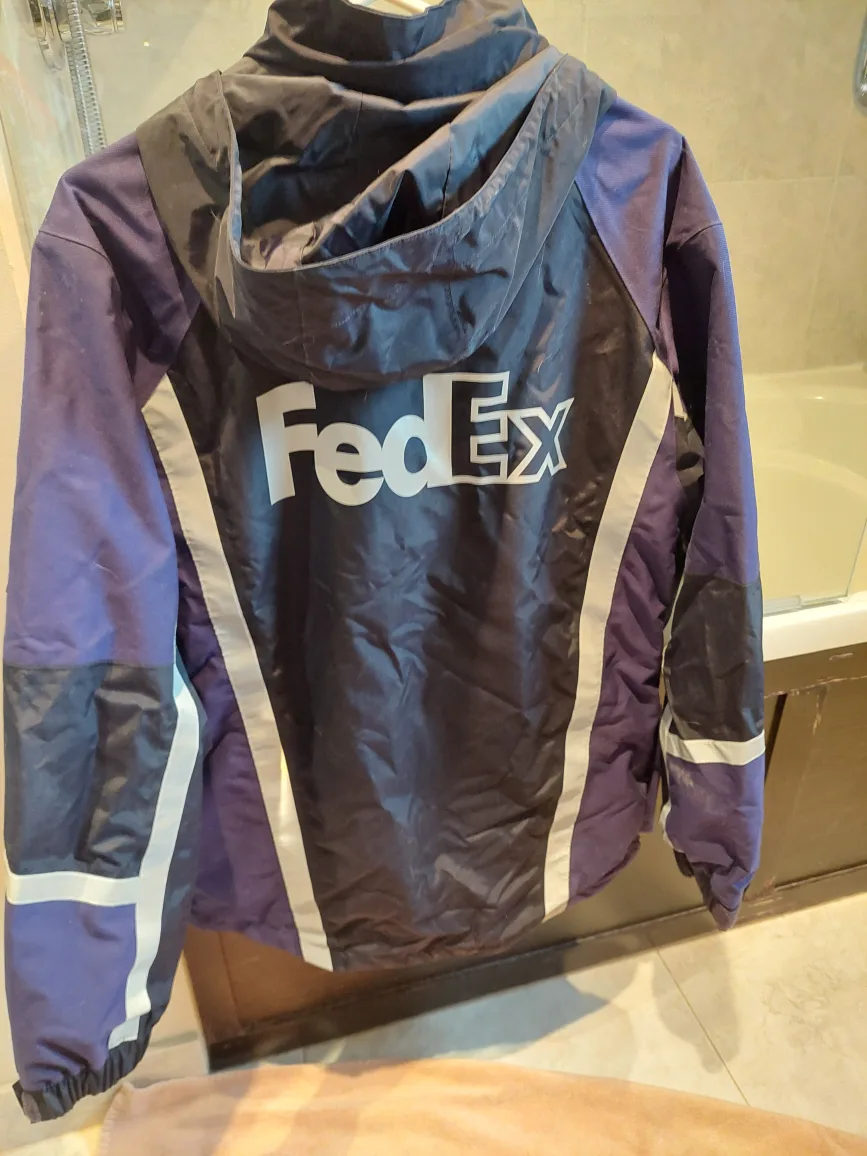 FedEx Stan Herman Rain Coat & Windbreaker Hooded Zip Size Small image indicator(2)