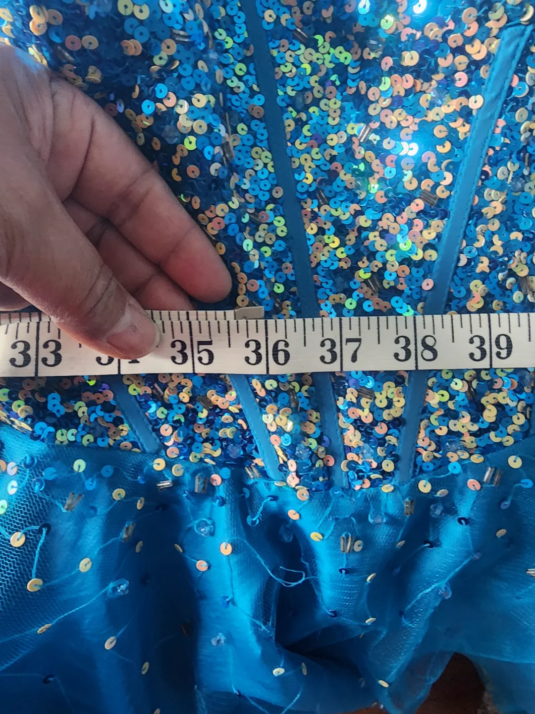 Blue Sequin Embellished Mini Dress image indicator(2)