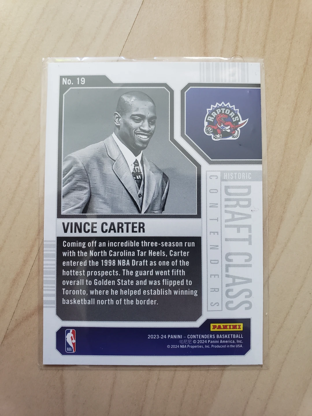 2023-24 Panini Contenders Vince Carter Draft Class Rookie Card - photo 2