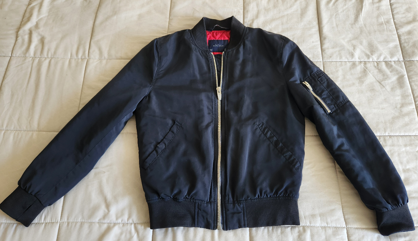 Zara Man Black Bomber Jacket - Size Small