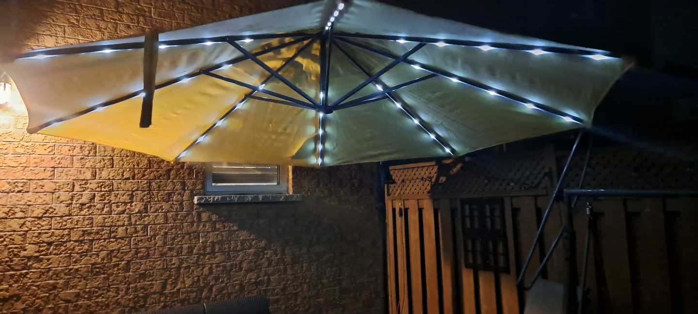 Patio Offset Cantilever Umbrella with LED Lights
