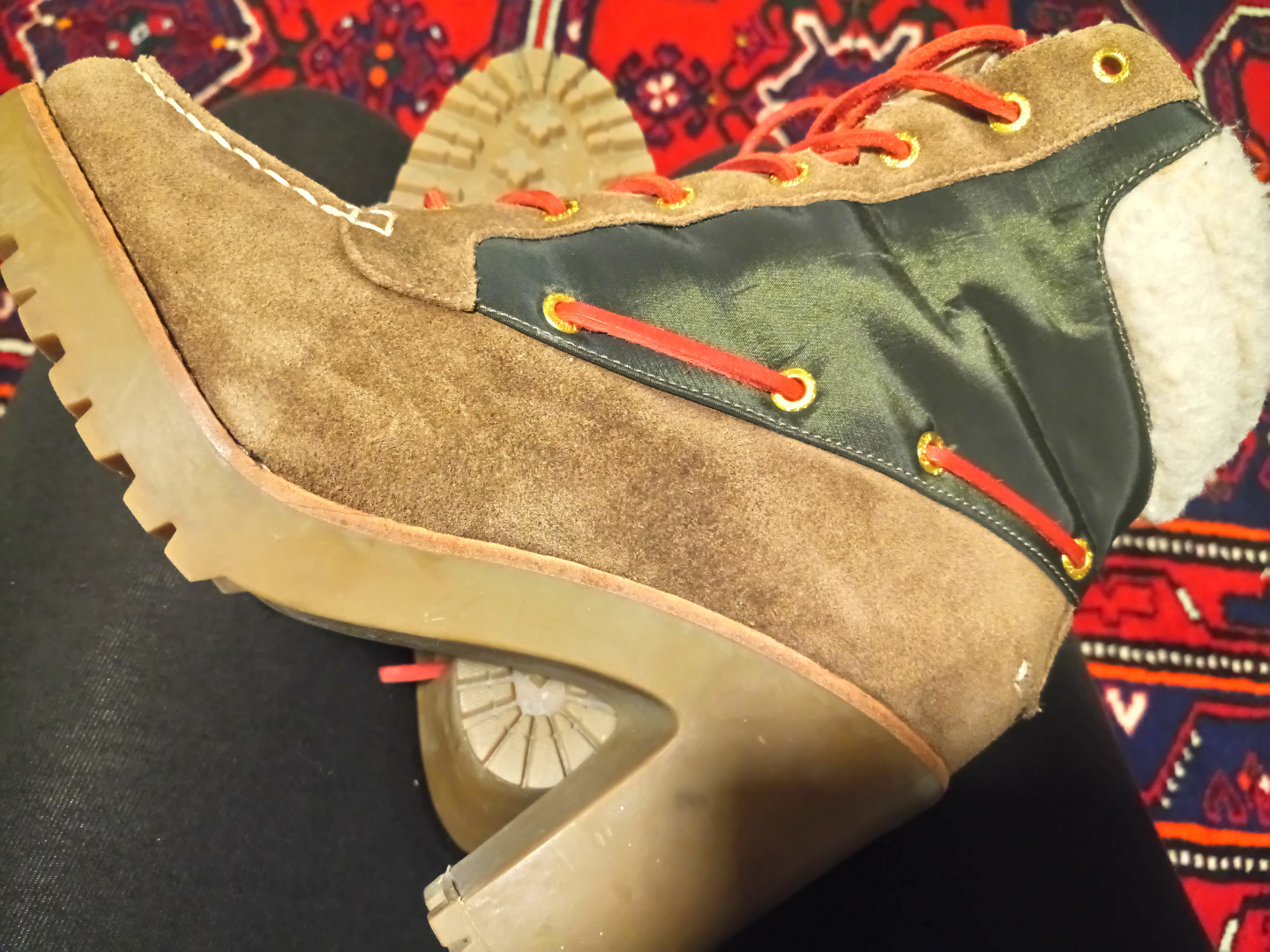 Sperry Top-Sider Boots - Brown Suede, Red Laces, Size 8