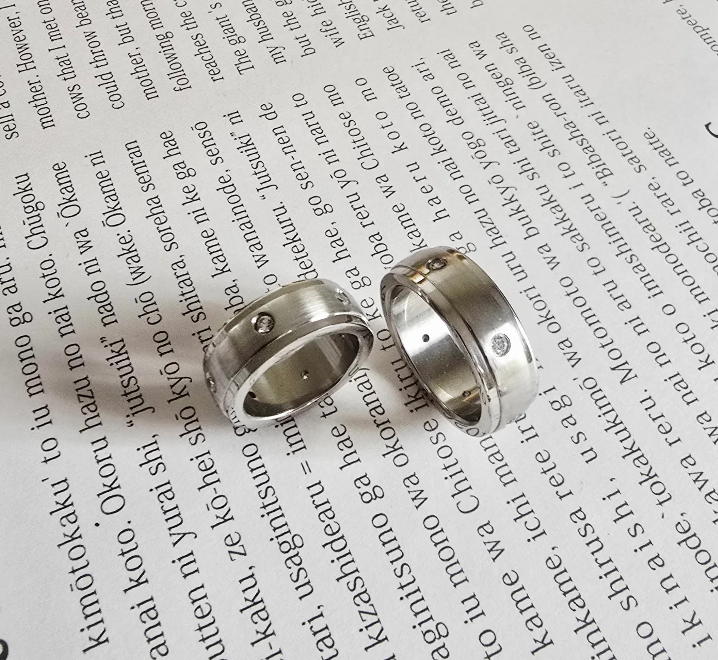 New with tag Steel rings with Cubic Zirconia Stones thumbnail