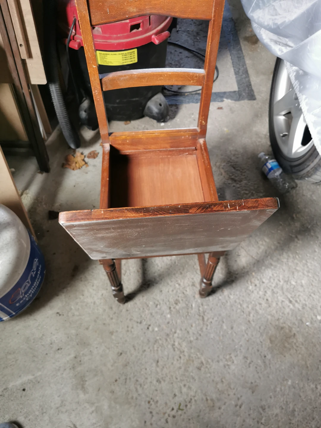 Vintage Wooden Chair with Hidden Compartment - photo 2