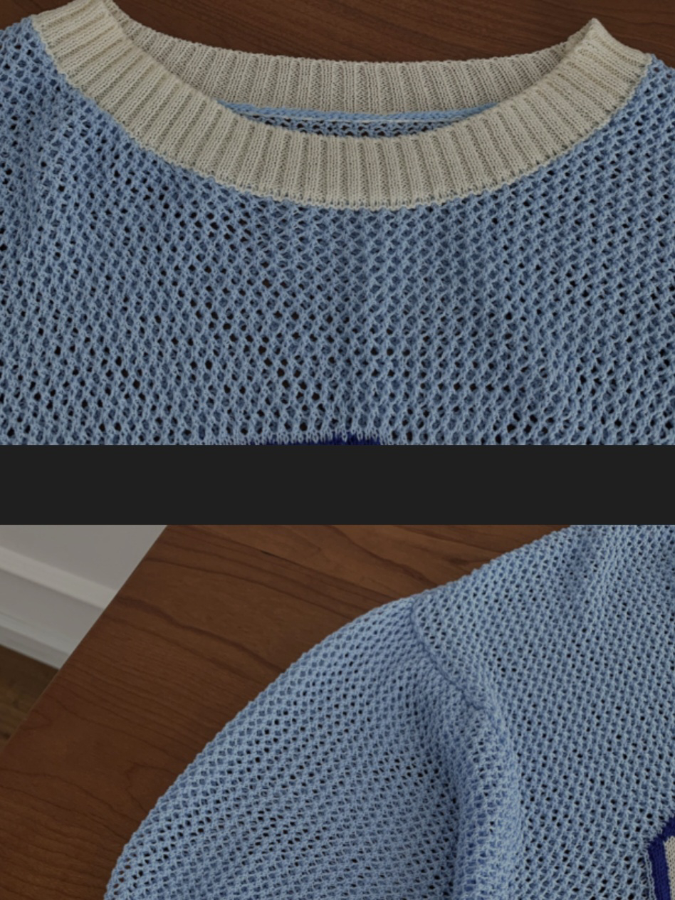 Light Blue Knitted Short Sleeve Top - photo 4