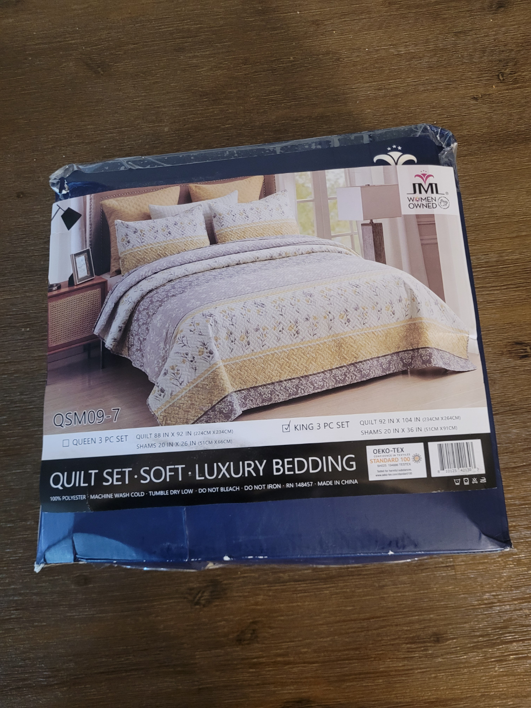 JML Home Fashion King Quilt Set - Floral Pattern