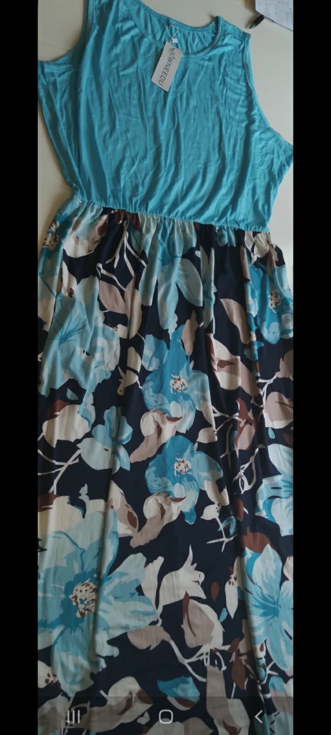 Blue floral maxi dress