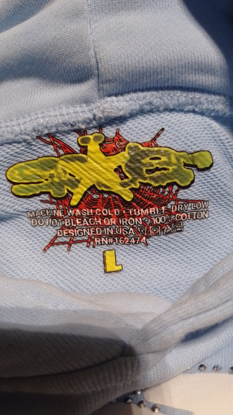 Sp5der Light Blue Hoodie - photo 3