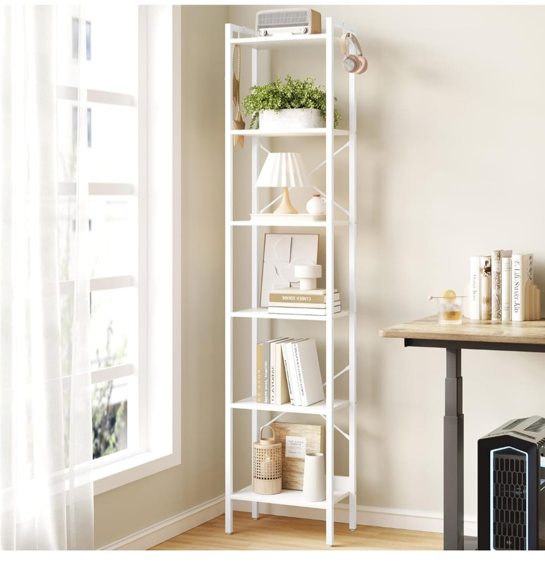 White 6-Tier Storage Shelf - Versatile & Sturdy