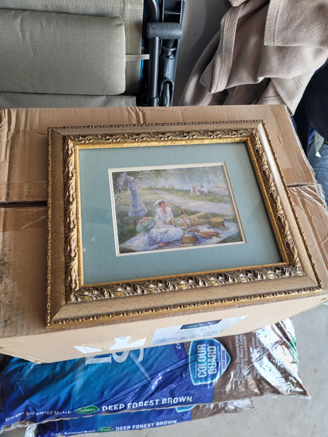Framed Picnic Scene Print thumbnail