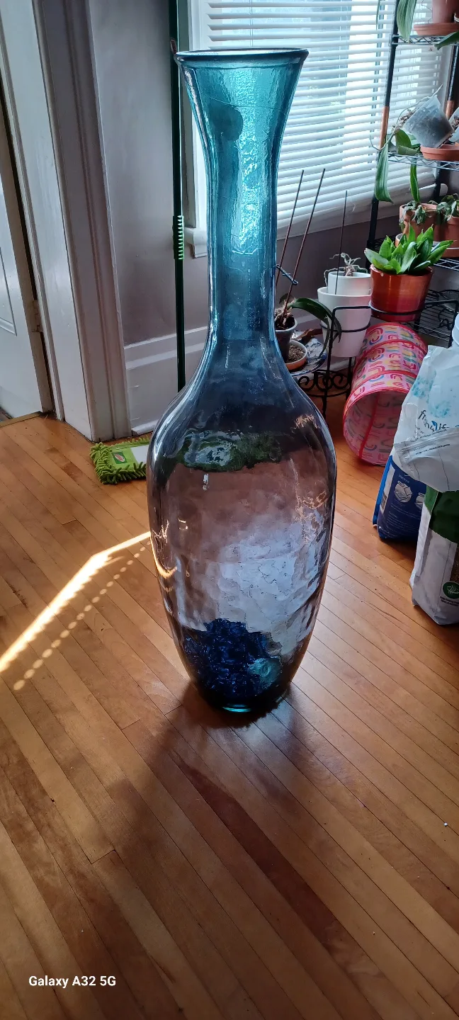 Large Recycled Glass Vase - Hand Made in Spain thumbnail