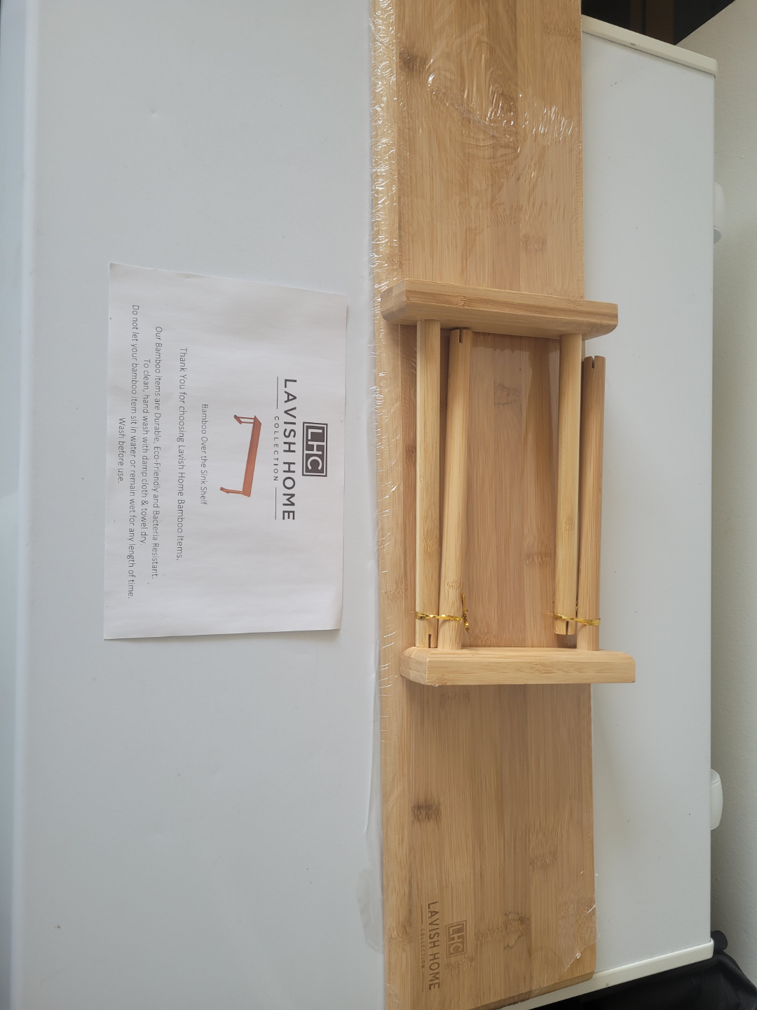 Lavish Home Bamboo Over-the-Sink Shelf Organizer - photo 2