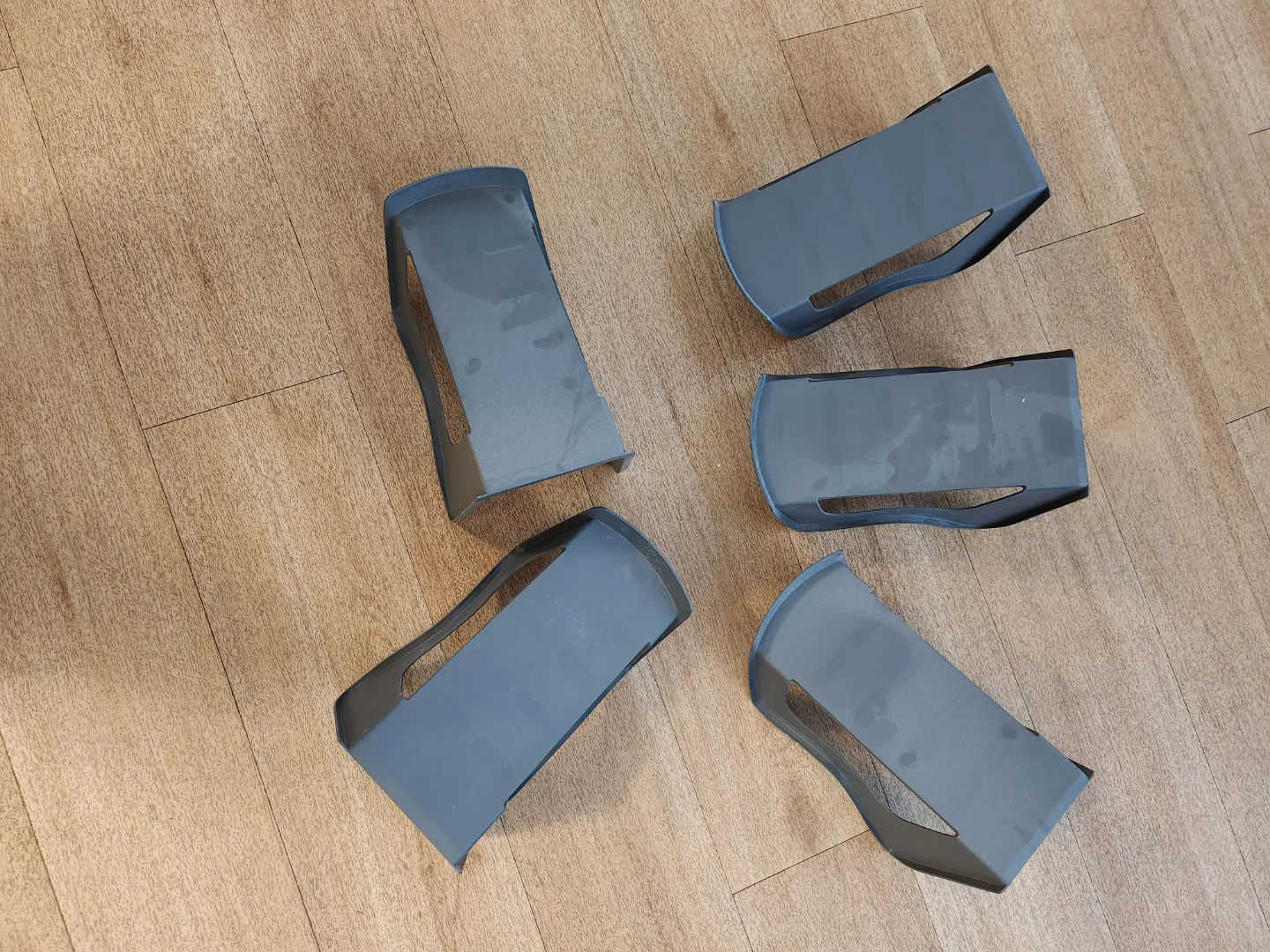 Set of 5 Black Plastic Chair Feet/Glides thumbnail