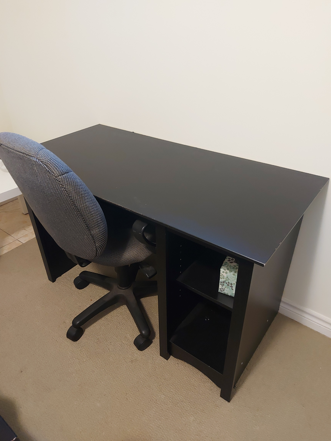 Black Computer Desk with Chair