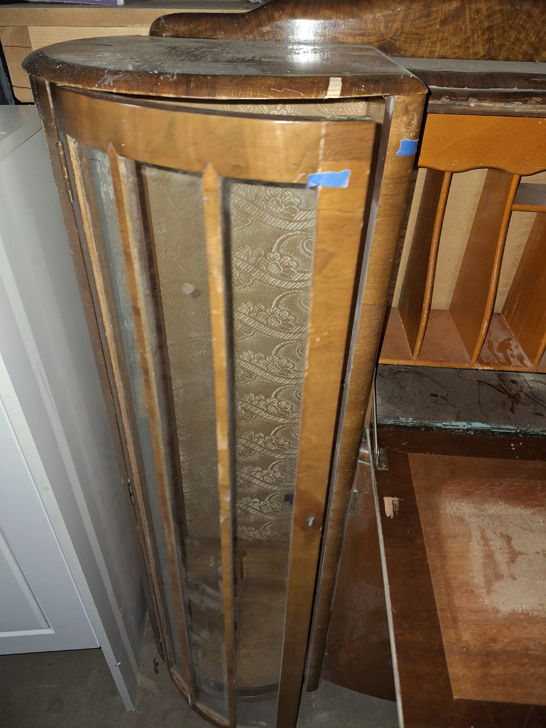 Vintage Wooden Secretary Desk with Glass Curio Cabinets - photo 3