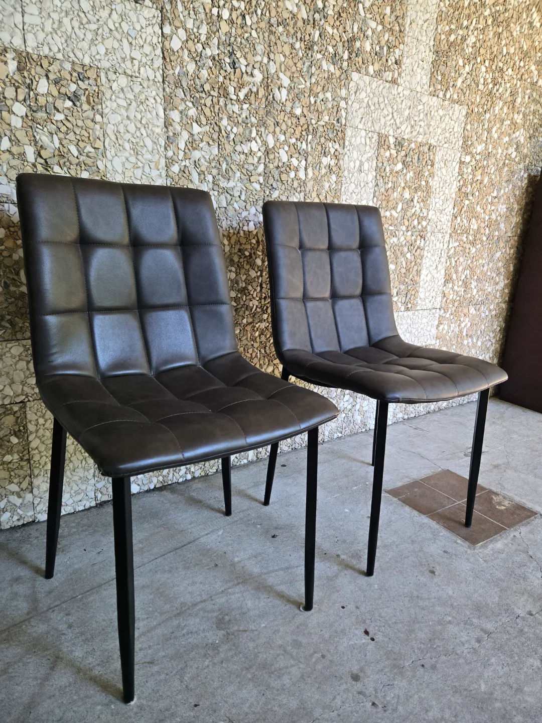 Pair Of Brand New Grey Tufted Dining Chairs (Price Per Chair) thumbnail