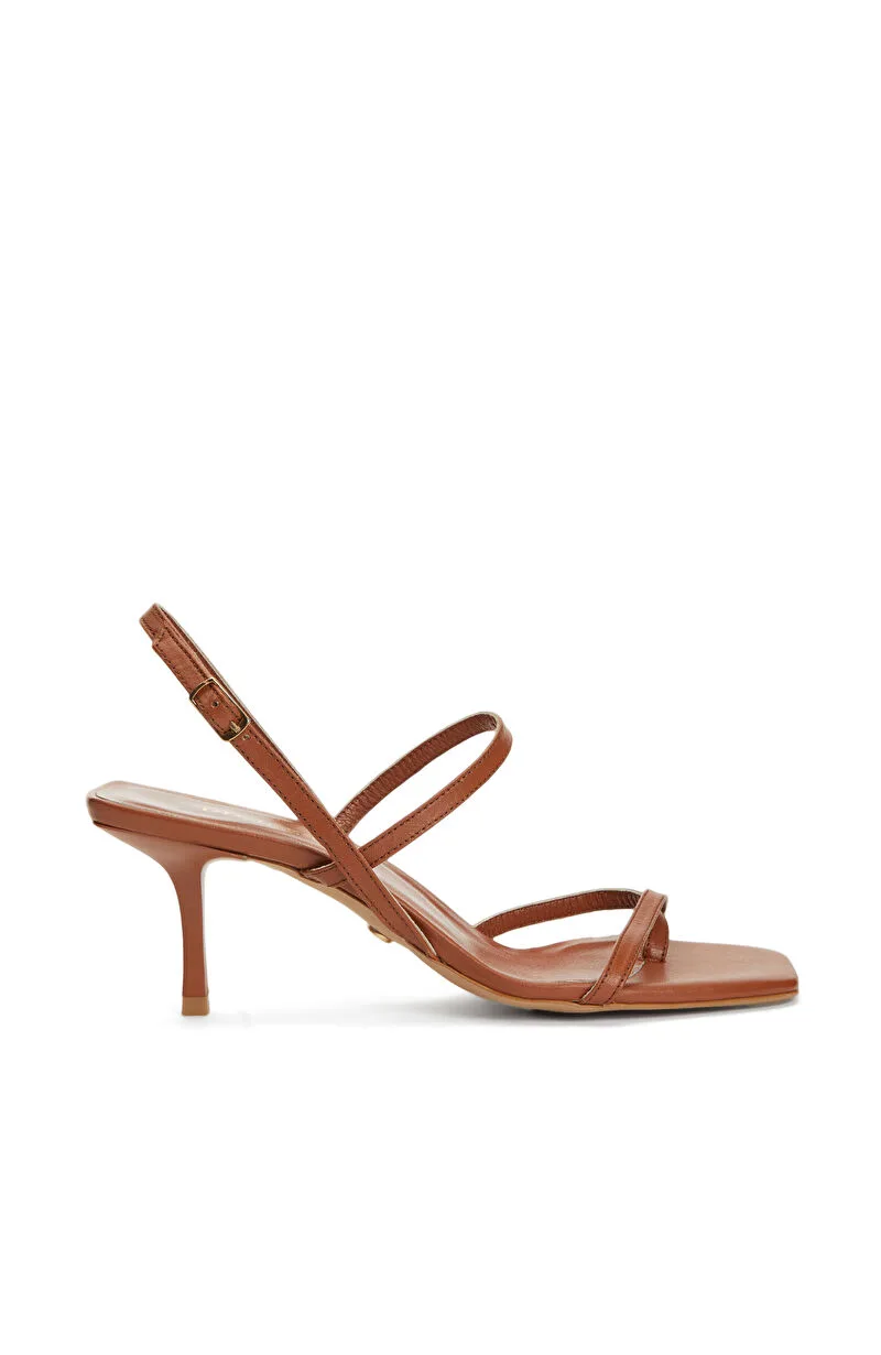 Brown Strappy Leather Sandals thumbnail