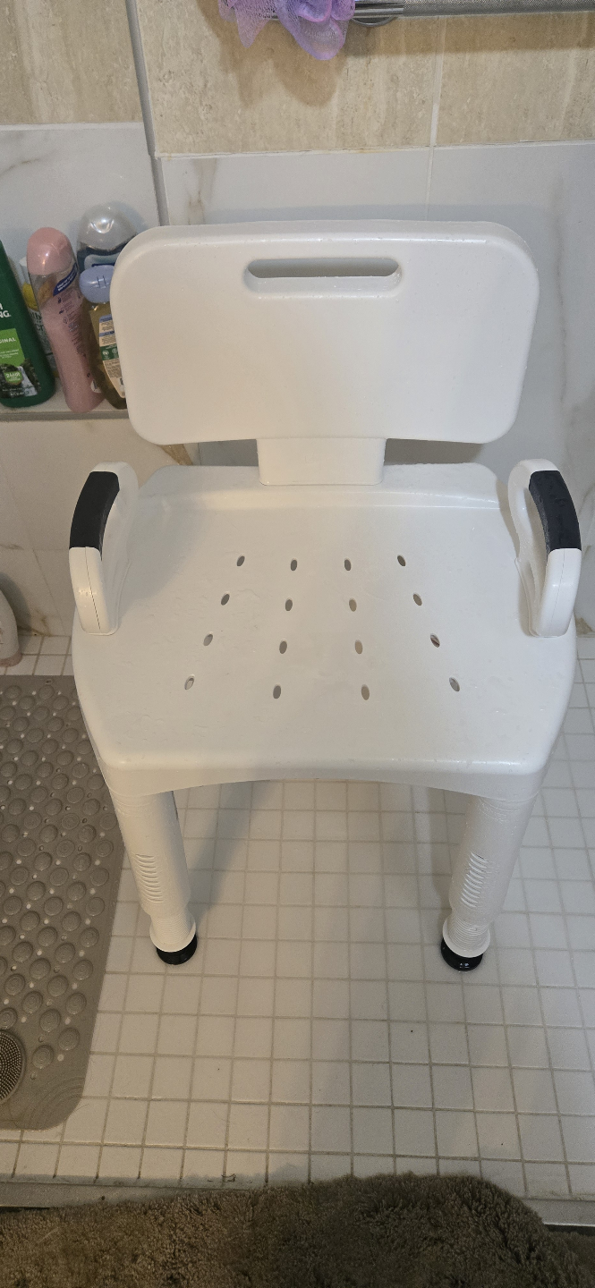 White Shower Chair with Backrest