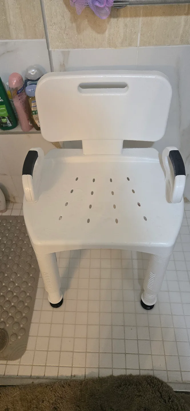 White Shower Chair with Backrest thumbnail