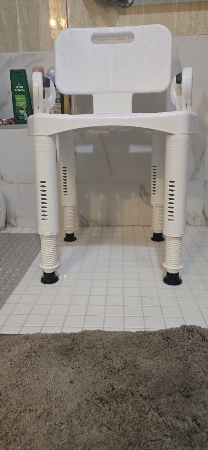 White Shower Chair with Backrest - photo 2