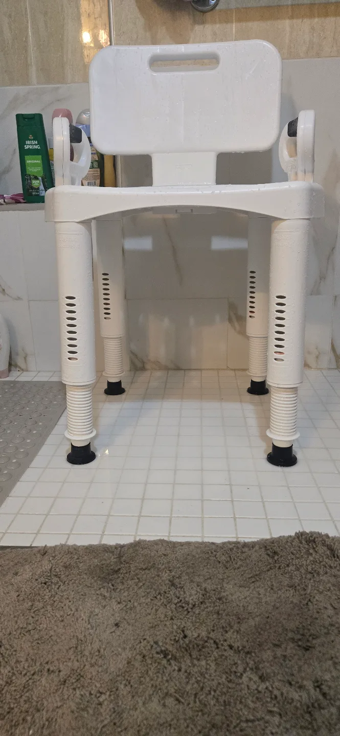 White Shower Chair with Backrest image indicator(2)