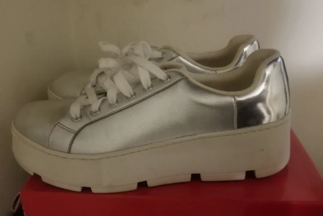 ALDO Women's Silver Platform Sneakers image indicator(3)