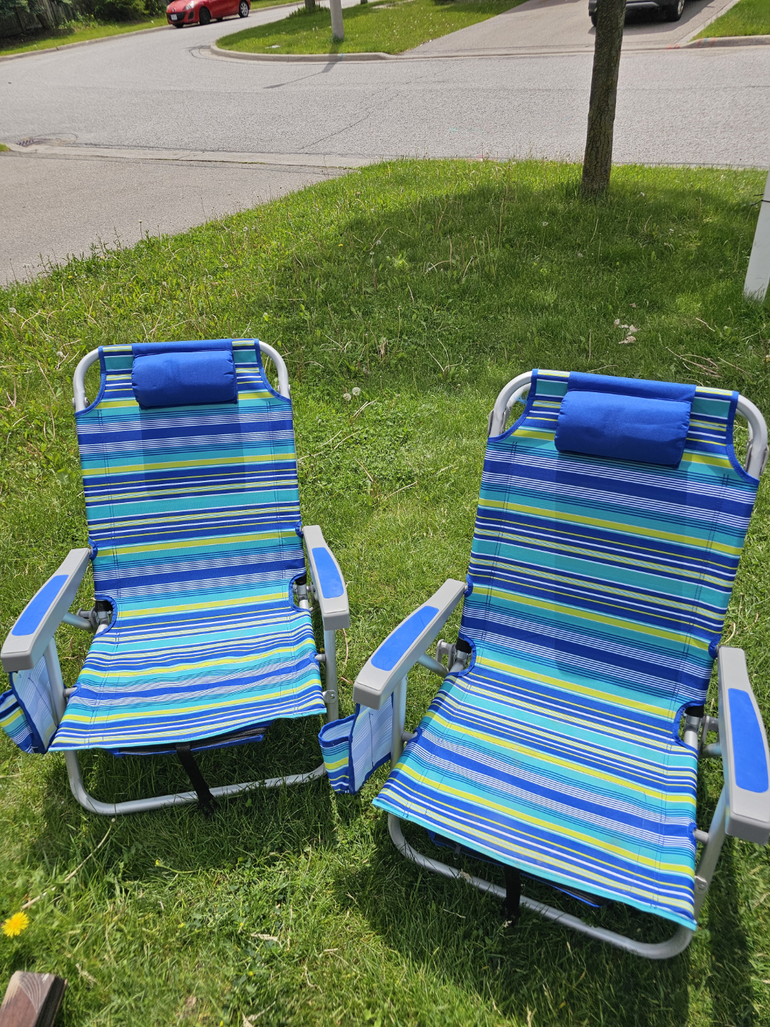 Beach Chairs - Blue & Green Stripes