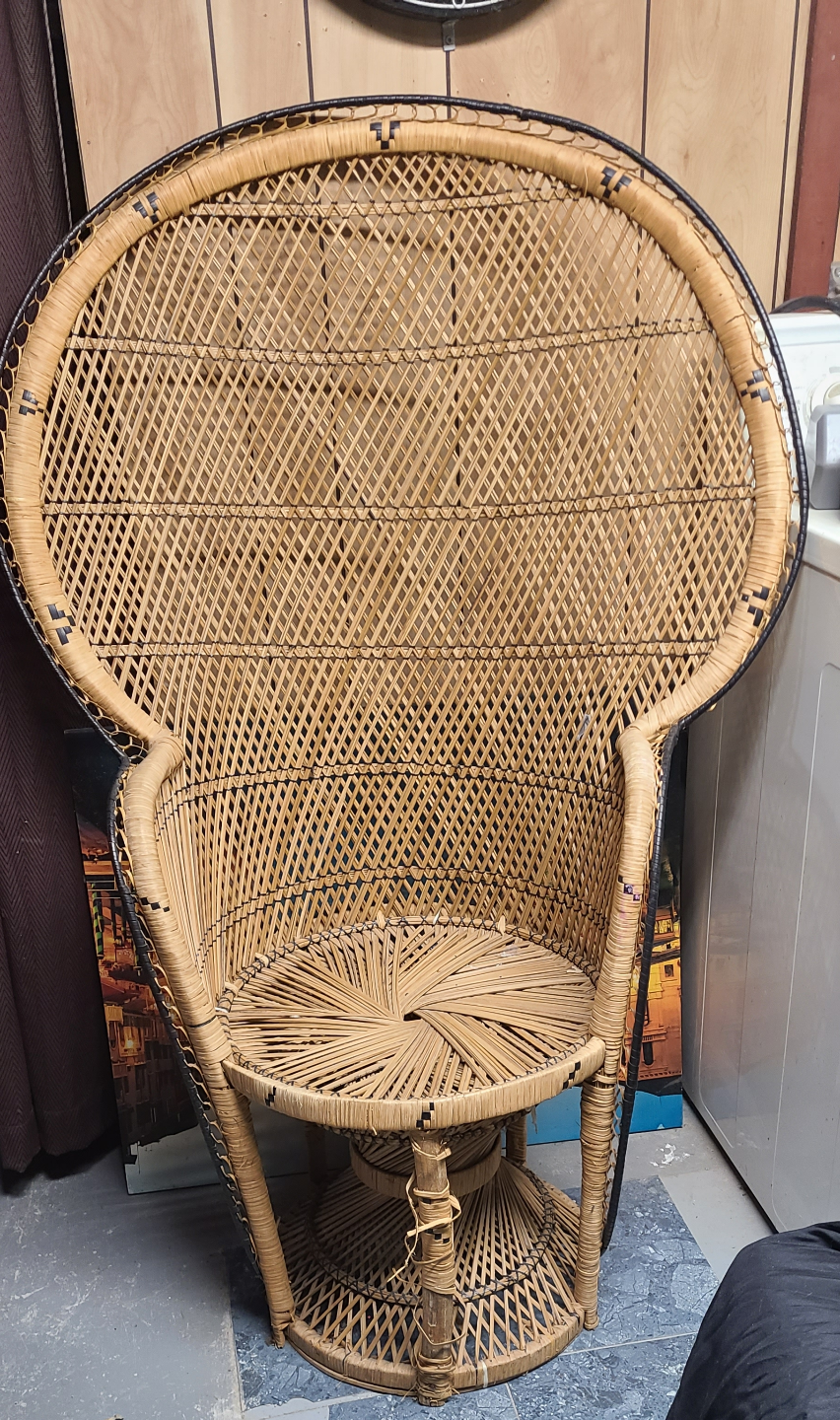 Vintage Wicker Peacock Chair