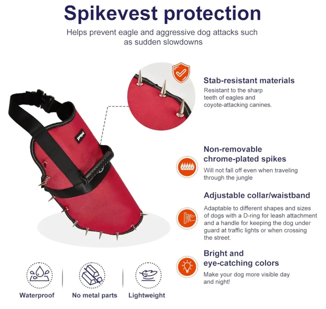 Red Dog Harness with Spikes - Size XSS image indicator(5)