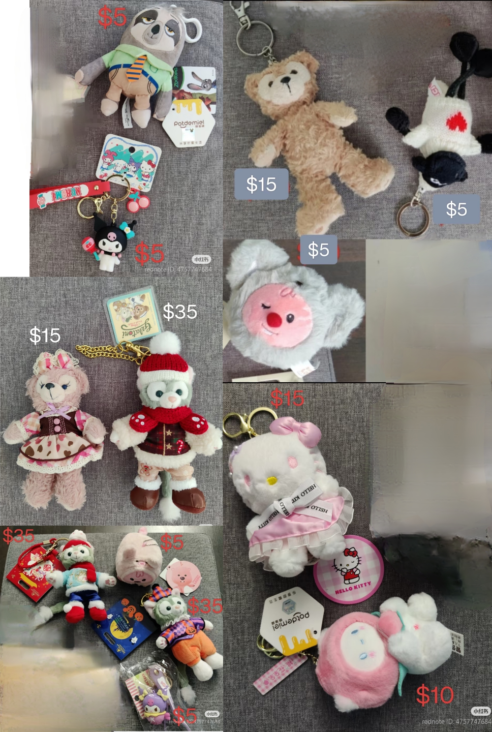 Disney etc keychains
