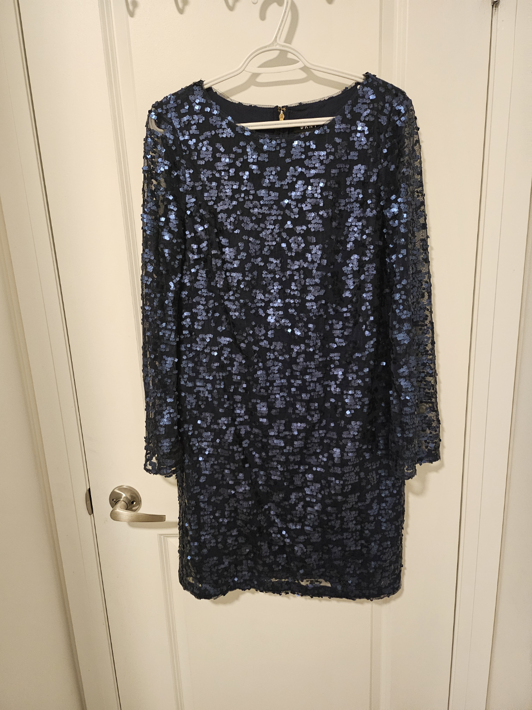DKNY Sequined Long Sleeve Mini Dress Size 14