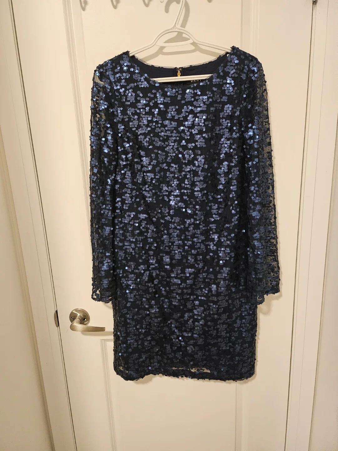 DKNY Sequined Long Sleeve Mini Dress Size 14 thumbnail