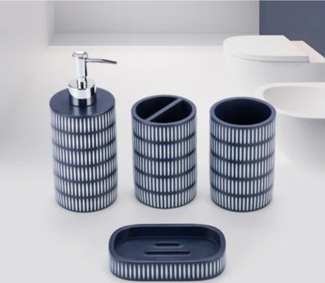 Modern Bathroom Accessory Set - 4-Piece