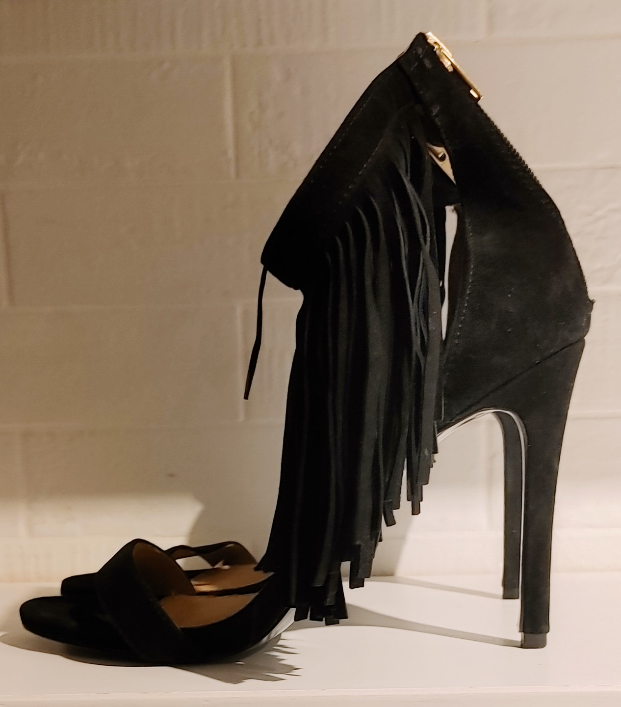 Steve Madden Black Fringe Heels - photo 2