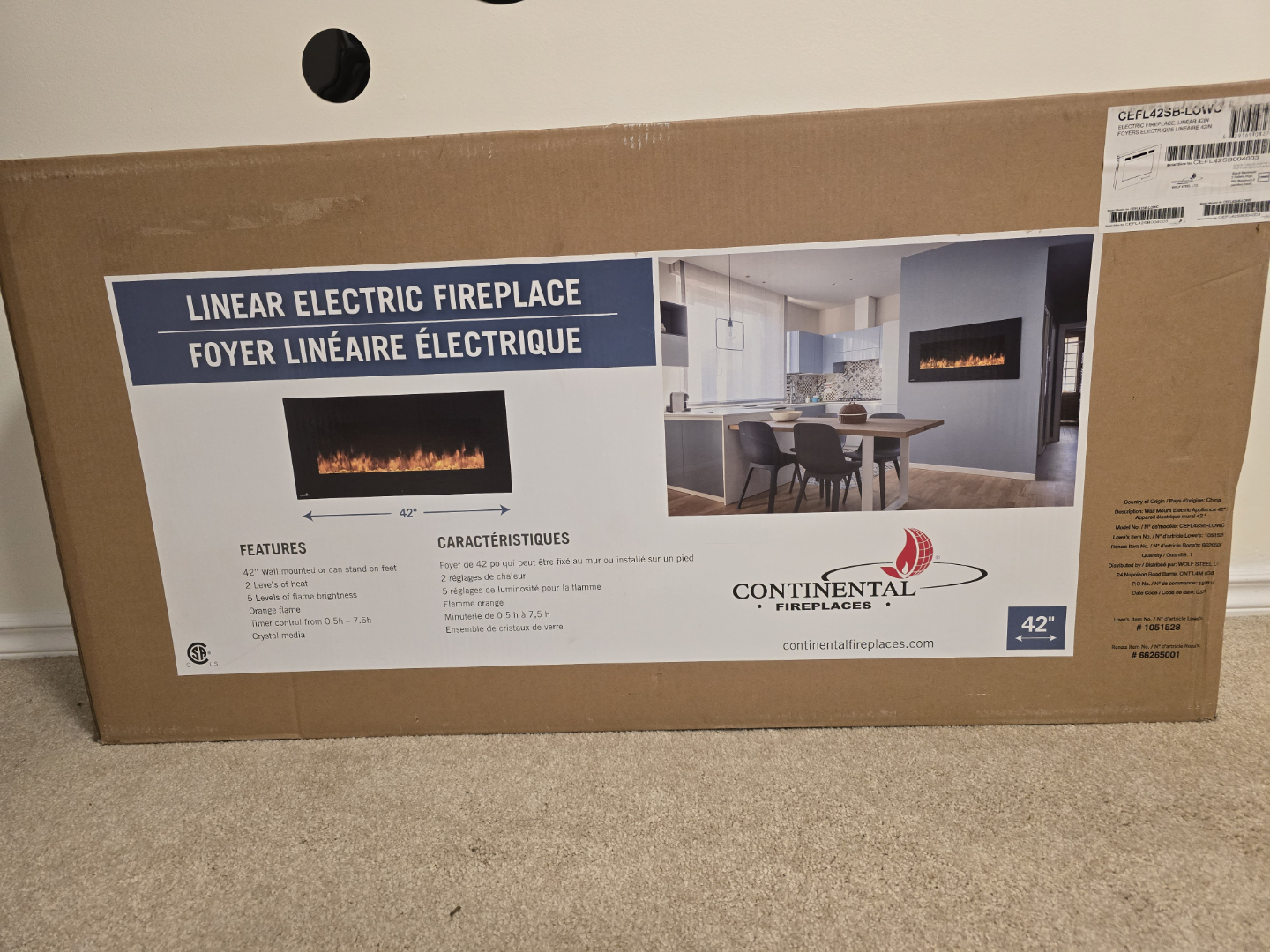 Continental Fireplaces 42" Linear Electric Fireplace