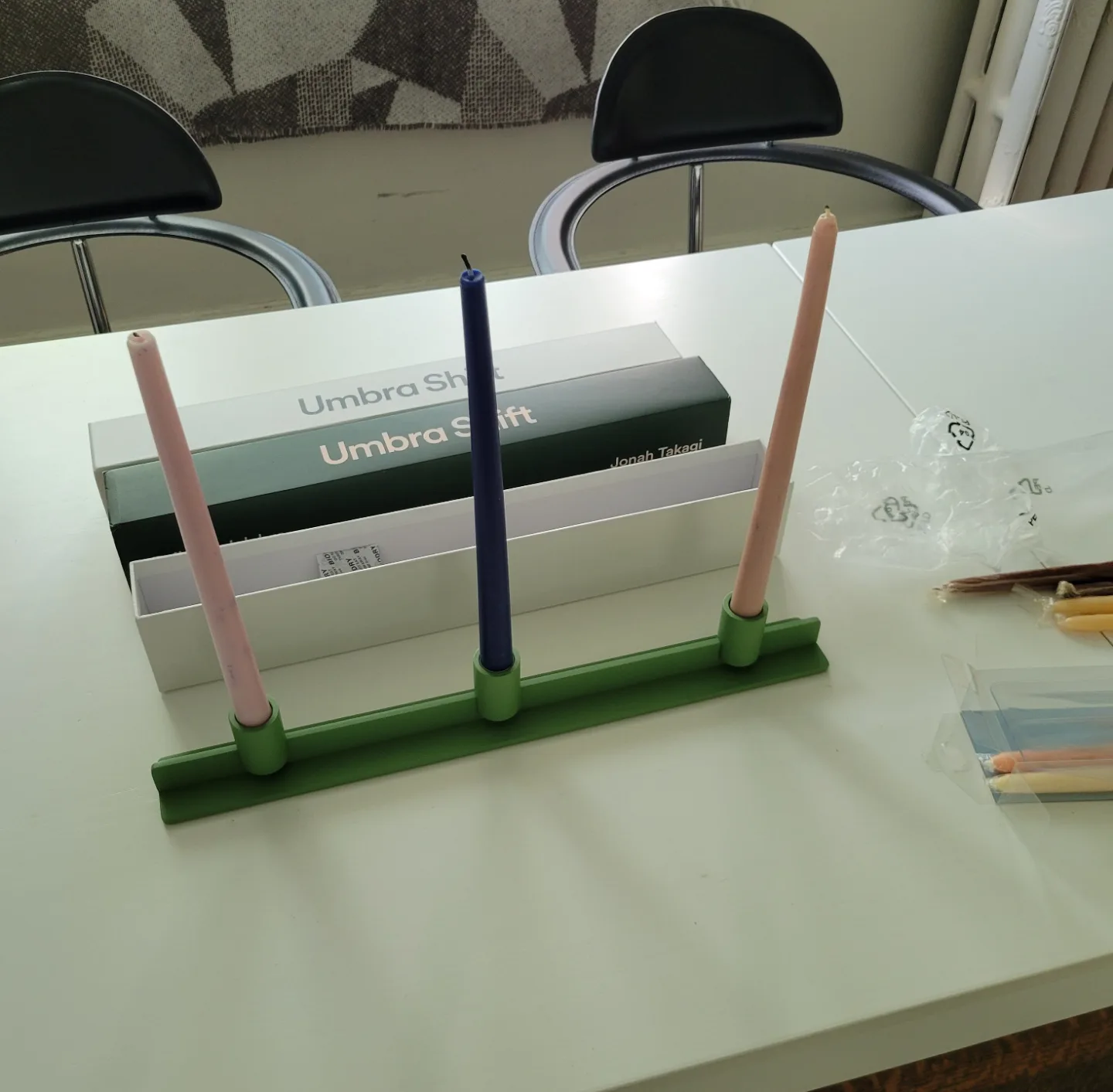 Umbra Shift Rail Candelabra Teal Green Candlestick Holder image indicator(7)