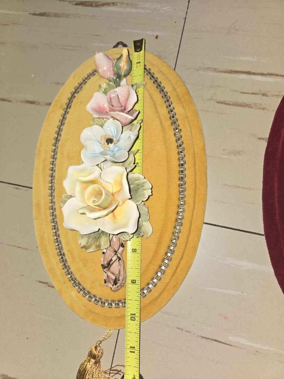 Pair of Vintage Italian Ceramic Floral Wall Plaques - photo 4